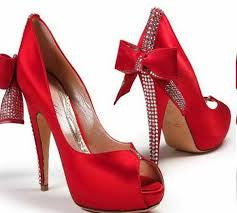 Diamond studded red heels